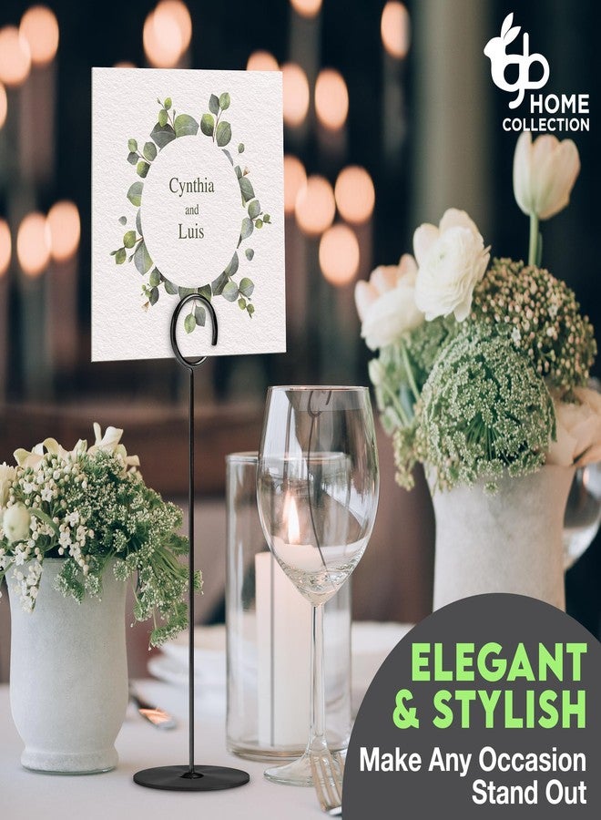 Gray Bunny Metal Table Number Holders, 12 Pack, 8 in Tall, Black, Card Holders Tabletop Table Number Stands, Wire Clip for Restaurants Recipe Place Card Signs, Weddings, Banquets, Pictures - Image 4